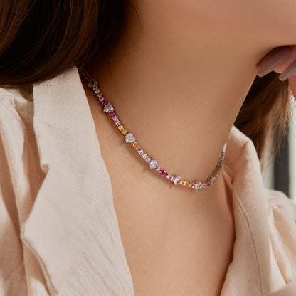 [Aurelle Style]Delicate Colorful Rainbow Tennis Chain