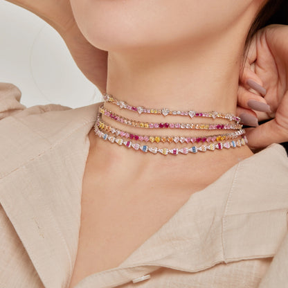 [Aurelle Style]Delicate Colorful Rainbow Tennis Chain