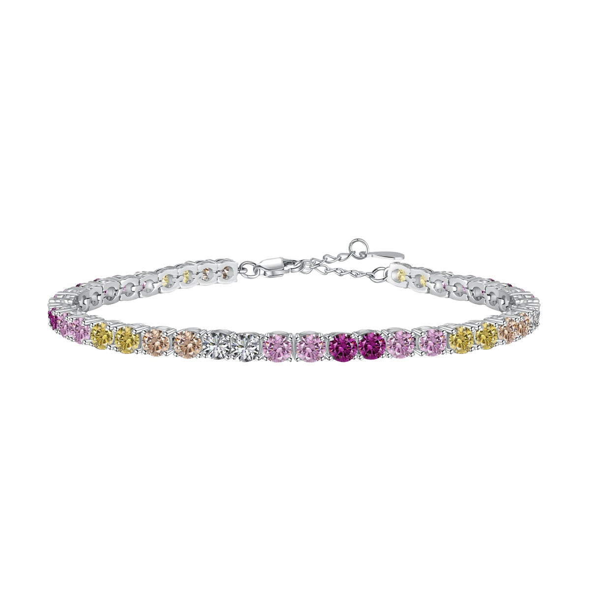 [Aurelle Style]Radiant Colorful Round Cut Tennis Bracelet