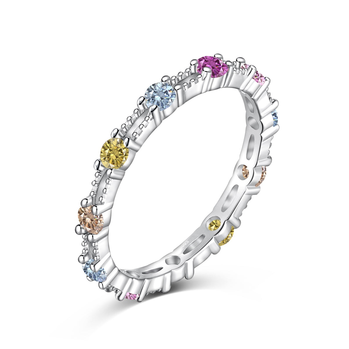 [Aurelle Style]Sparkling Colorful Round Cut Tennis Ring
