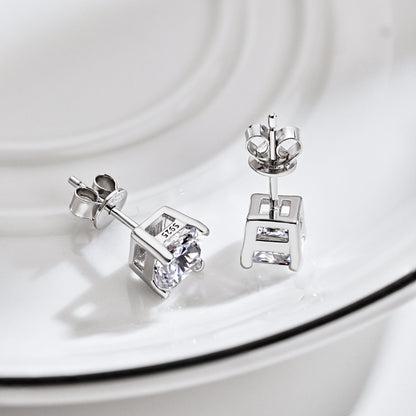 [Aurelle Style]1.0 Carat Radiant Princess Cut Wedding Earrings
