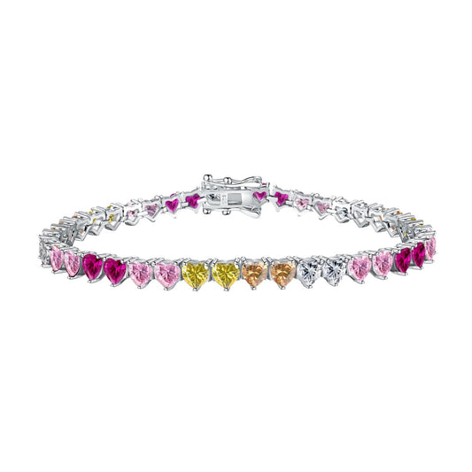 [Aurelle Style]Luxurious Colorful Romantic Heart Shape Lover Bracelet