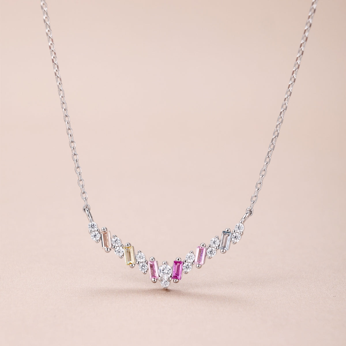 [Aurelle Style]Dazzling Rainbow Necklace