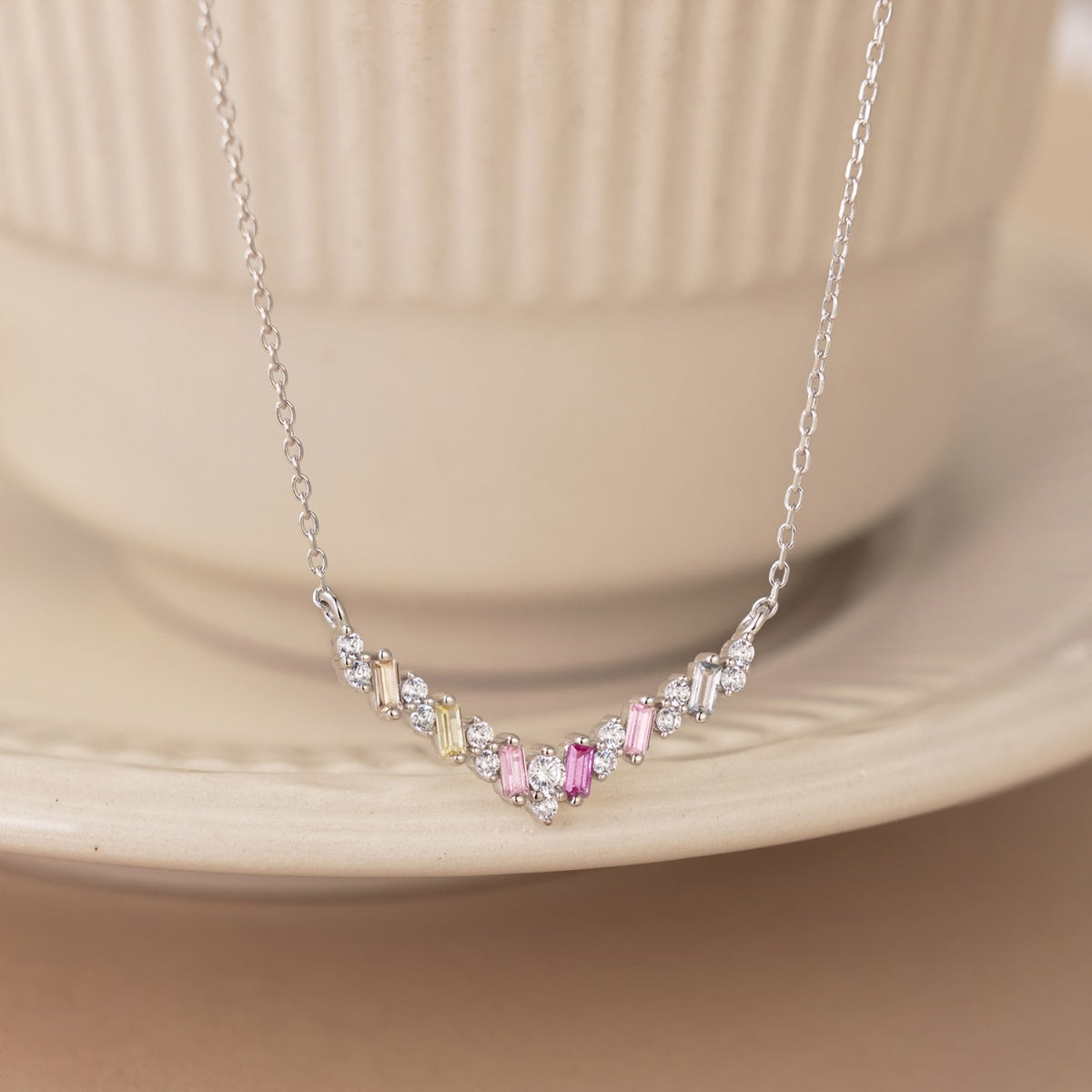 [Aurelle Style]Dazzling Rainbow Necklace