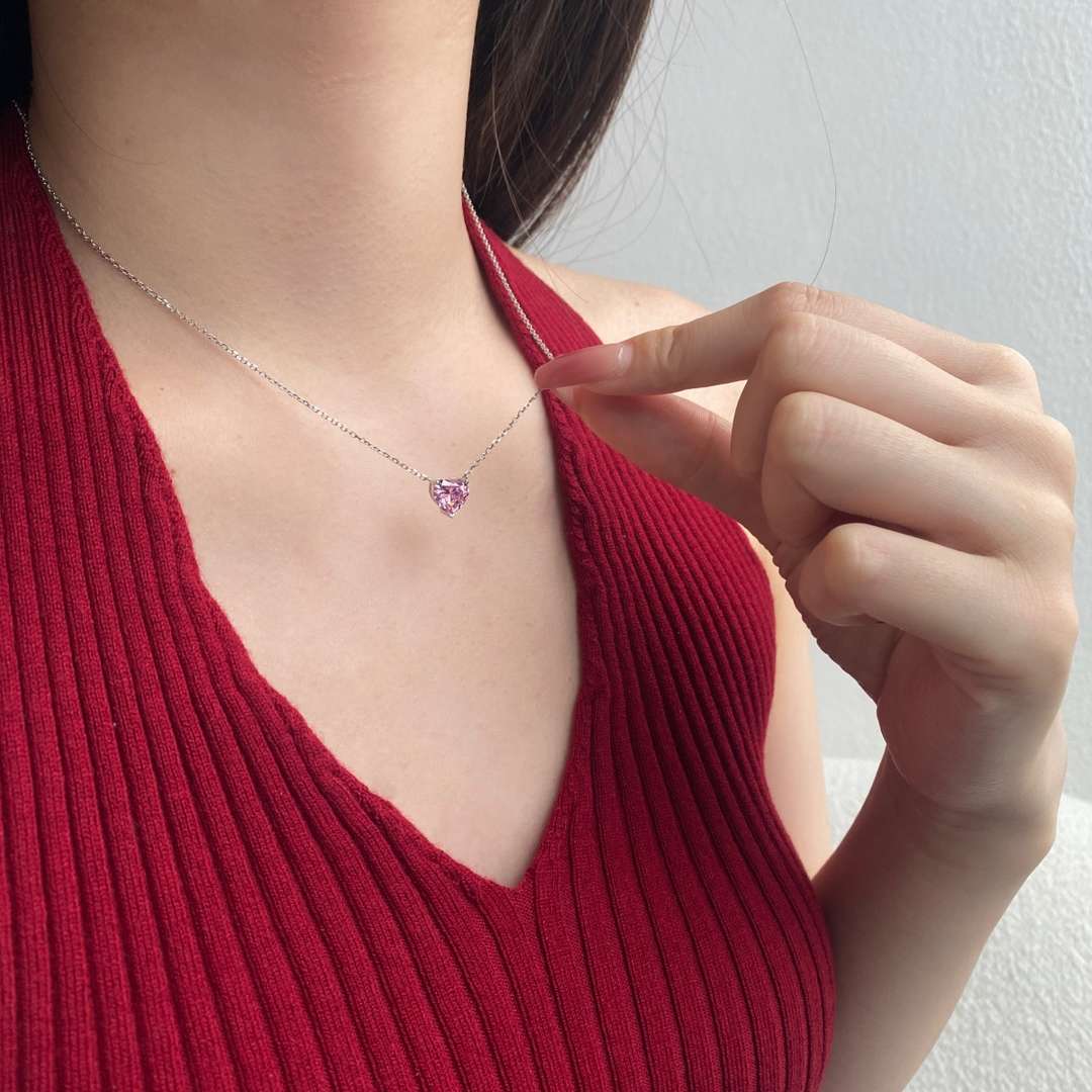 [Aurelle Style]6.0 carat Radiant Heart Shape Necklace
