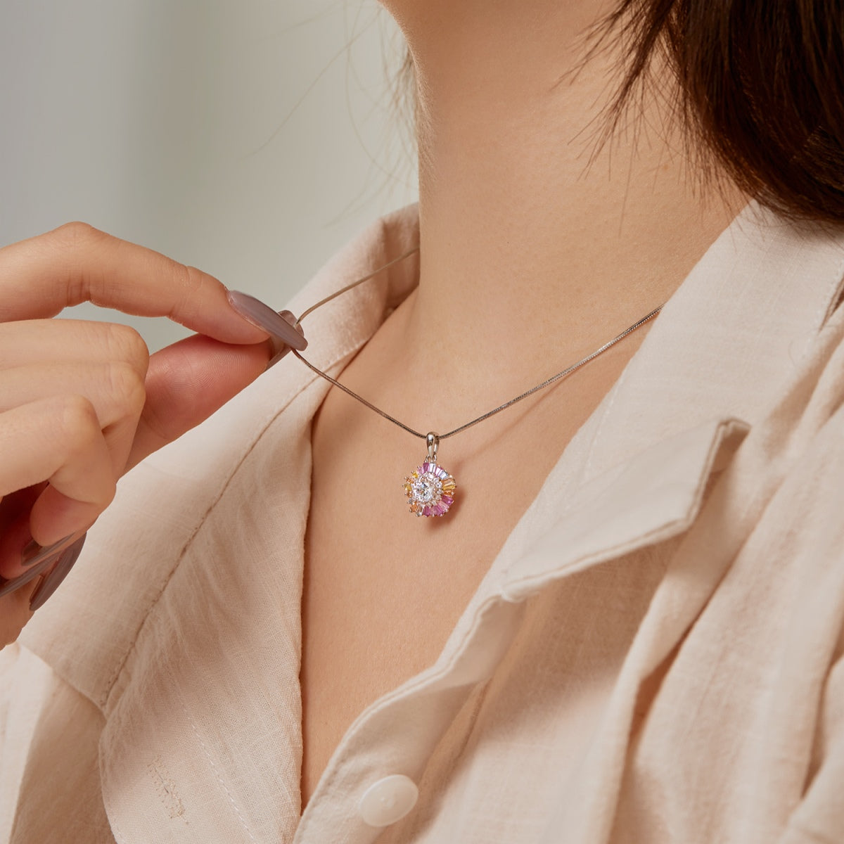 [Aurelle Style]Charming Flower Colorful Necklace