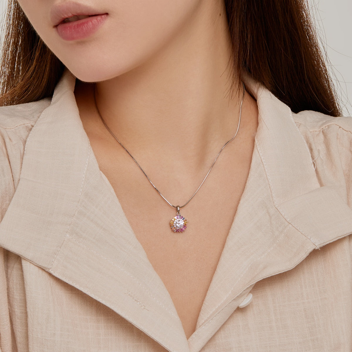 [Aurelle Style]Charming Flower Colorful Necklace