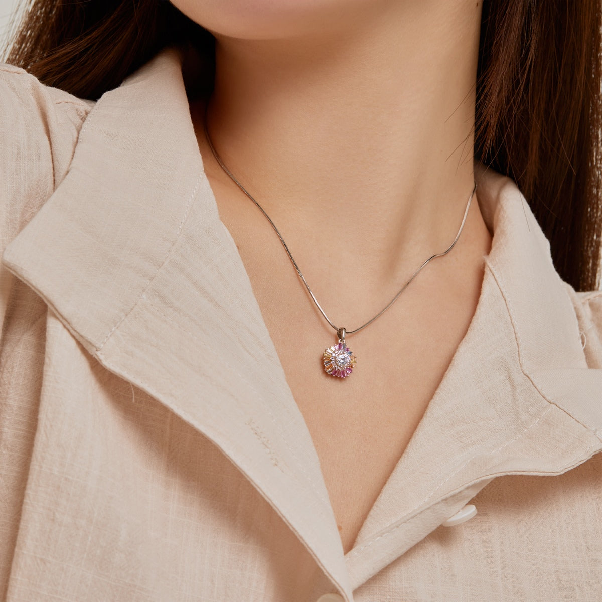 [Aurelle Style]Charming Flower Colorful Necklace