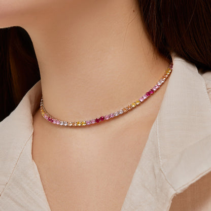 [Aurelle Style]Delicate Colorful Tennis Necklace