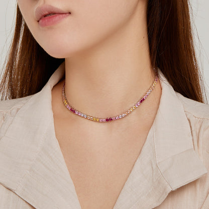 [Aurelle Style]Delicate Colorful Tennis Necklace