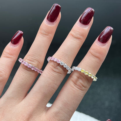 [Aurelle Style]Sparkling Round Cut Tennis Ring