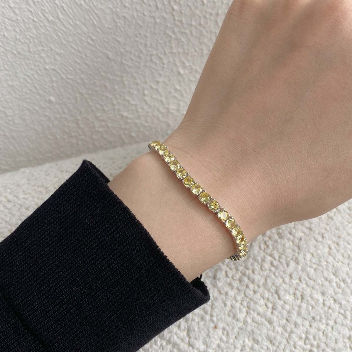 [Aurelle Style]Ornate Dazzling Round Cut Tennis Bracelet