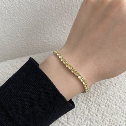 [Aurelle Style]Ornate Dazzling Round Cut Tennis Bracelet