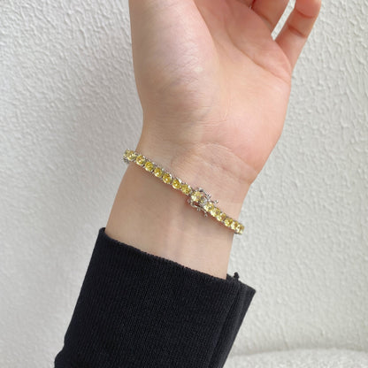 [Aurelle Style]Ornate Dazzling Round Cut Tennis Bracelet