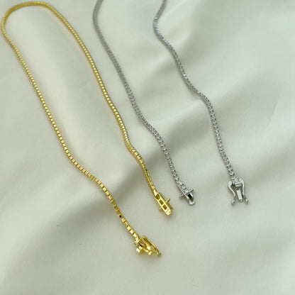 [Aurelle Style]Delicate Round Shape Tennis Necklace
