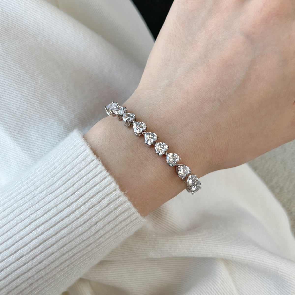 [Aurelle Style]0.75 Carat Elegant Romantic Heart Shape Lover Bracelet