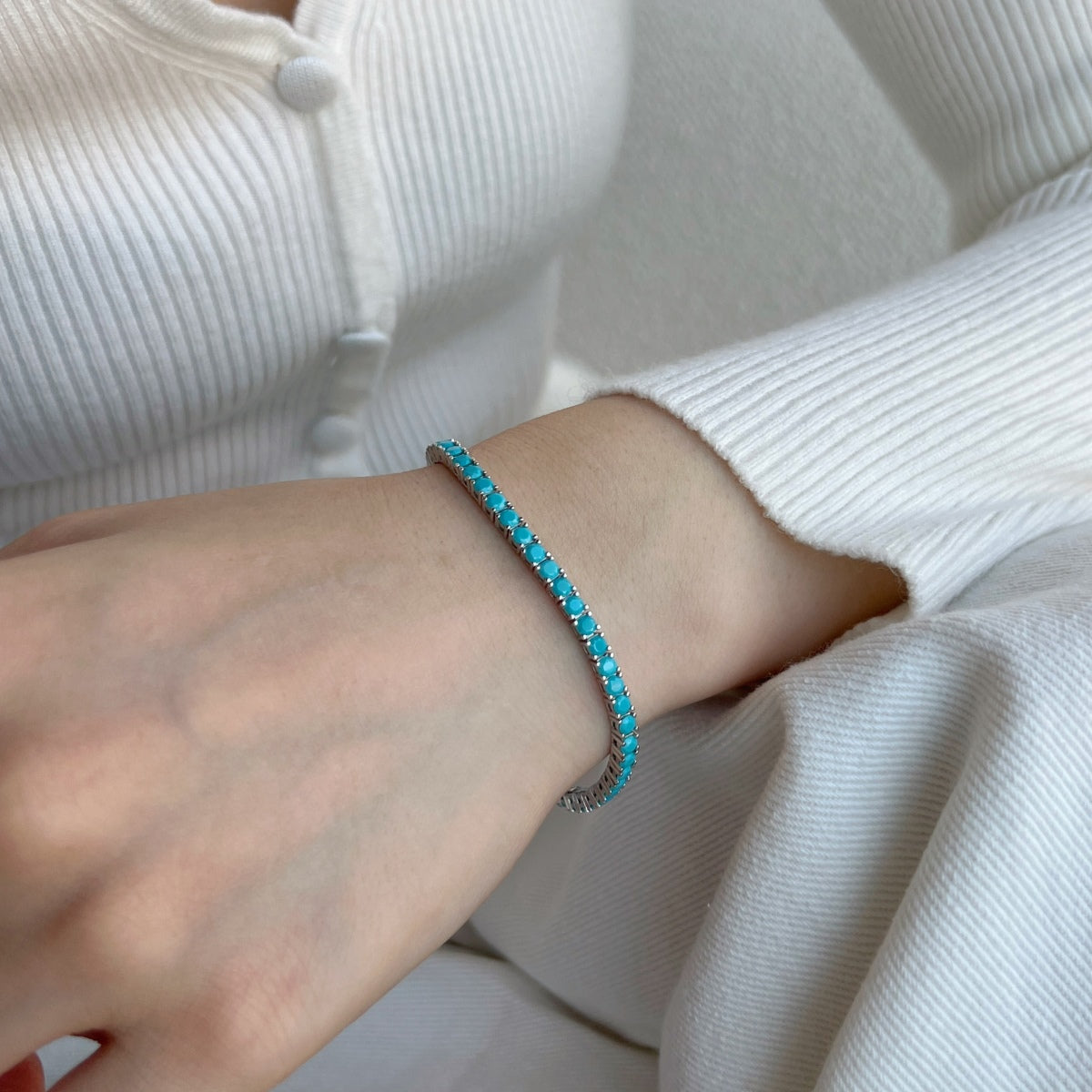 [Aurelle Style]Dainty Charming Round Cut Tennis Bracelet