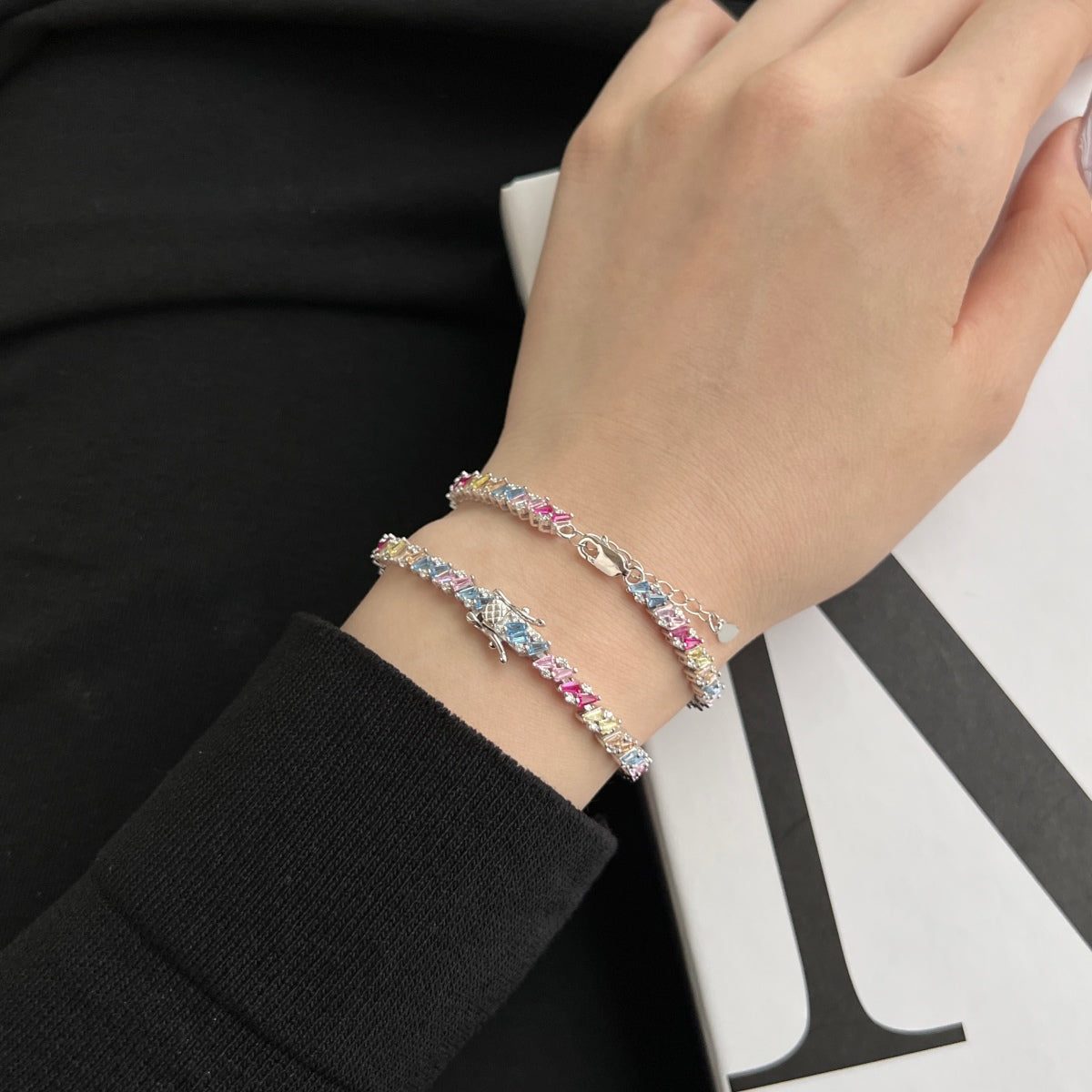[Aurelle Style]Ornate Sparkling Multi Cut Party Bracelet
