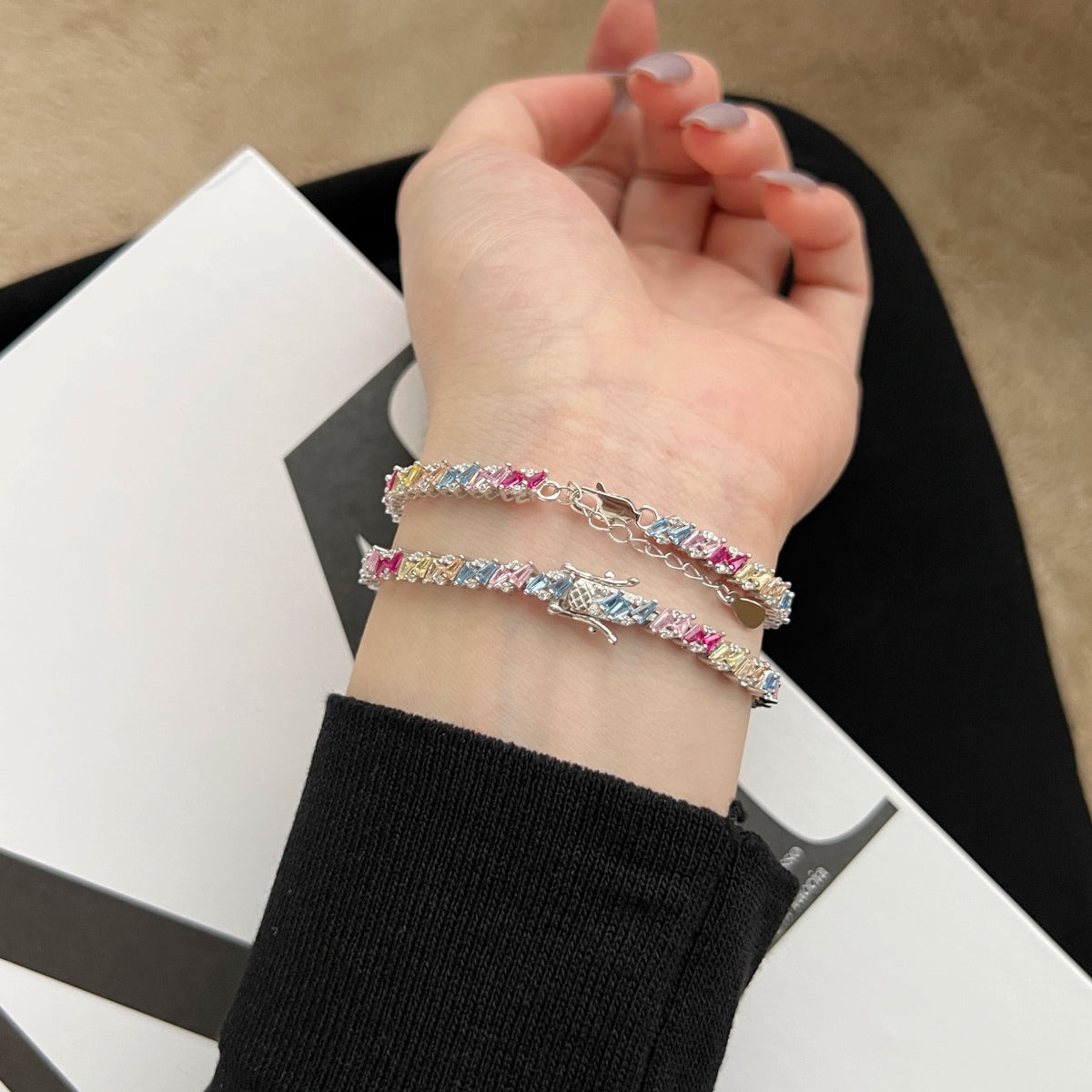 [Aurelle Style]Ornate Sparkling Multi Cut Party Bracelet