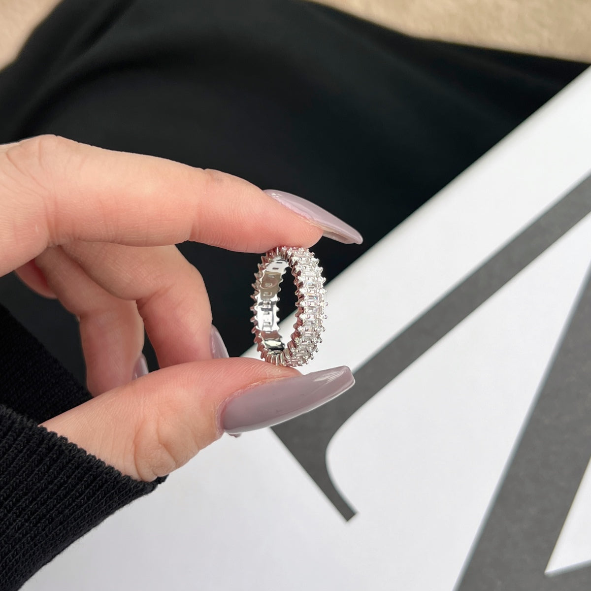 [Aurelle Style]Splashy Ornate Emerald Cut Cocktail Ring