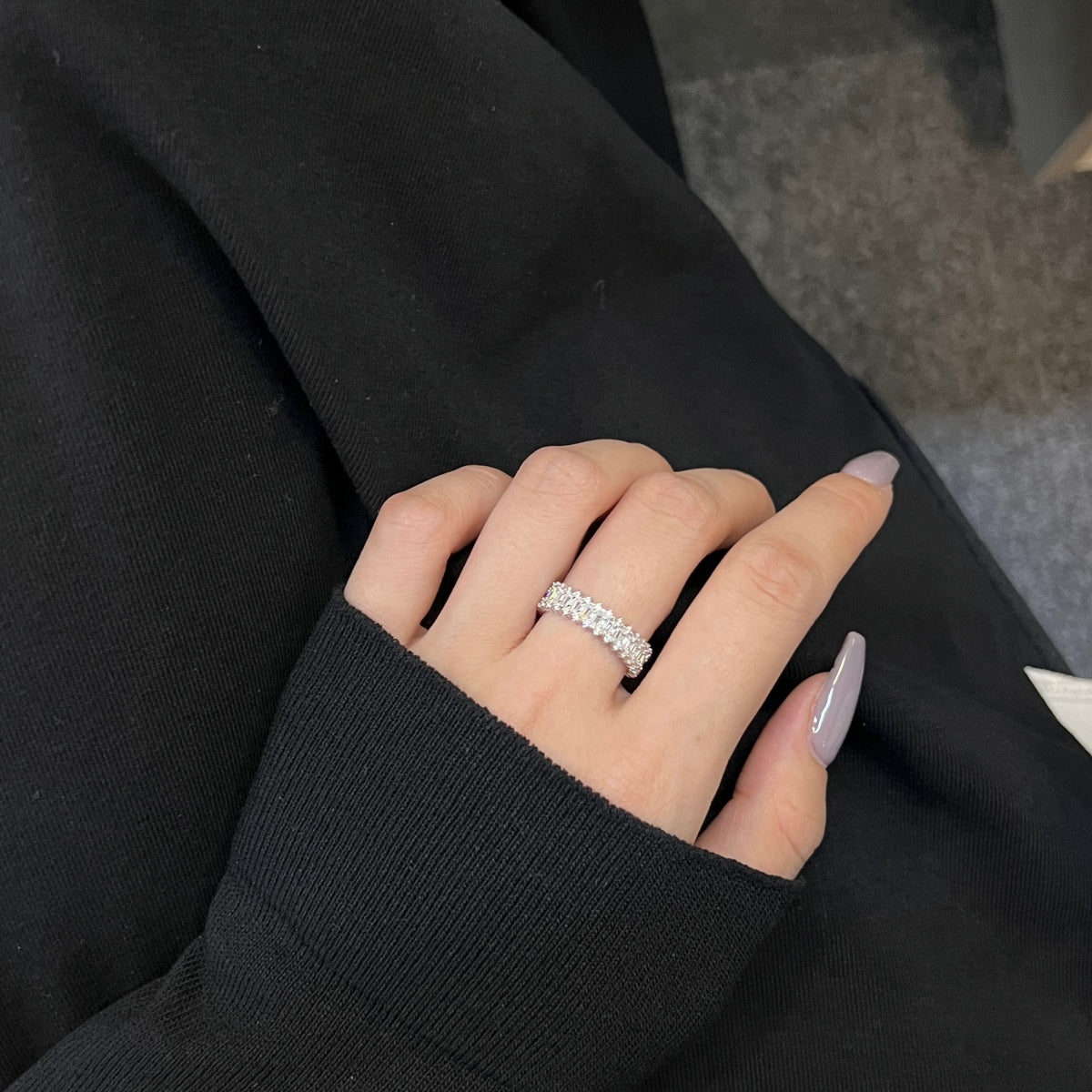 [Aurelle Style]Splashy Ornate Emerald Cut Cocktail Ring