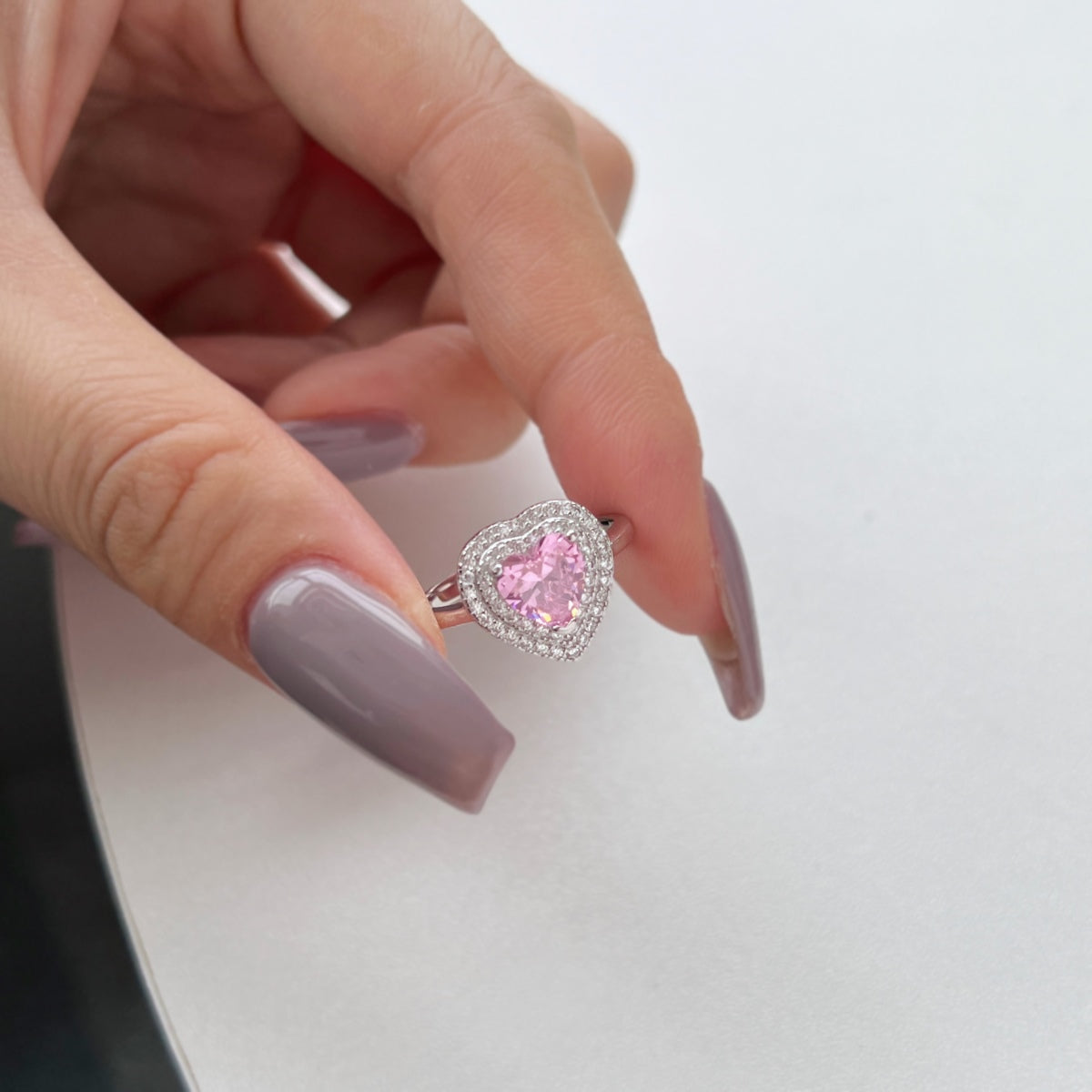 [Aurelle Style]Delicate Ebullient Heart Shape Wedding Ring