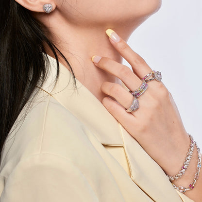 [Aurelle Style]Delicate Ebullient Heart Shape Wedding Ring