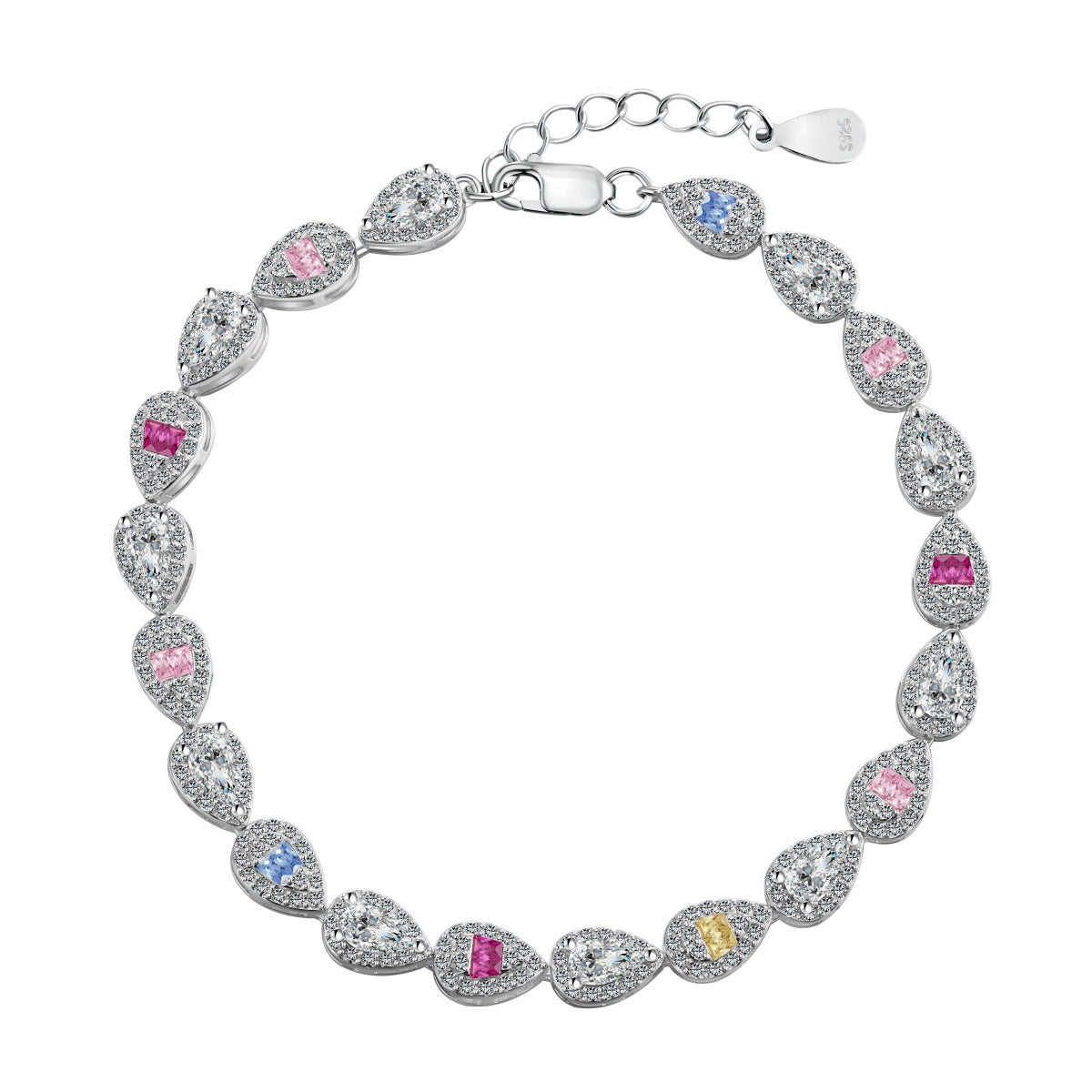 [Aurelle Style]0.25 Carat Radiant Water Drop Shape Daily Bracelet