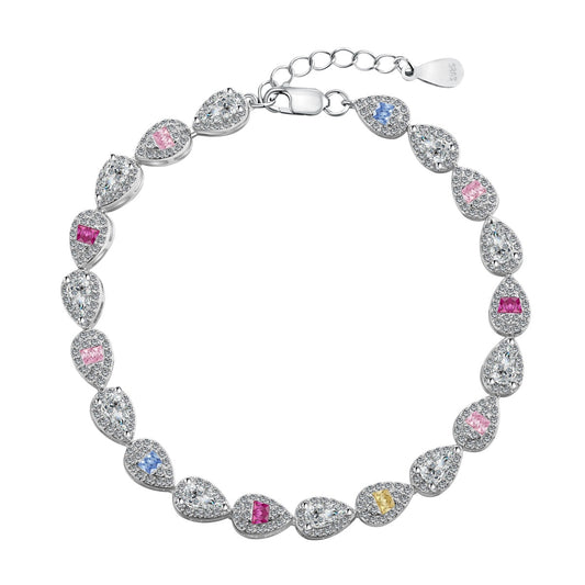 [Aurelle Style]0.25 Carat Radiant Water Drop Shape Daily Bracelet