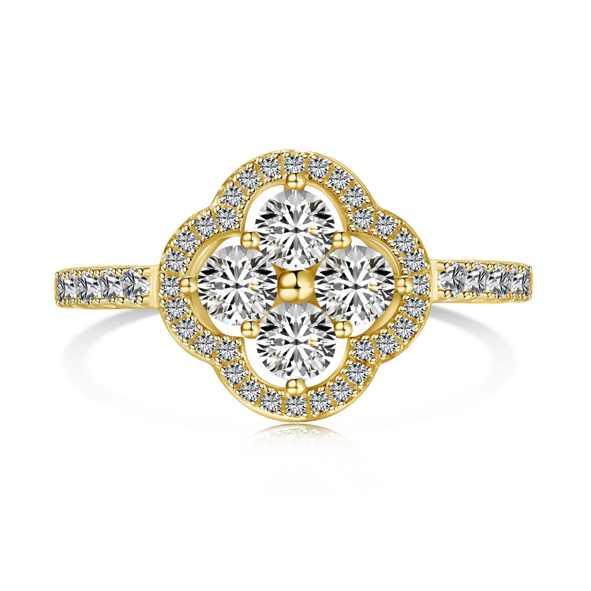 [Aurelle Style]Four Leaf Clover Flower Design Ring