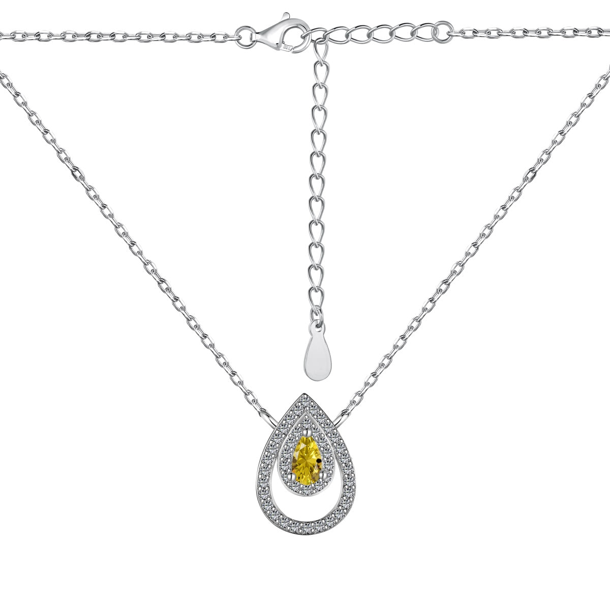 [Aurelle Style]Sparkling Pear Cut Necklace