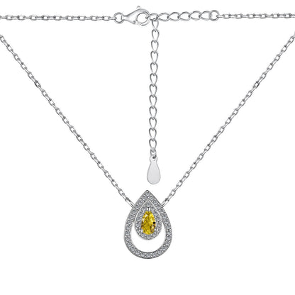 [Aurelle Style]Sparkling Pear Cut Necklace