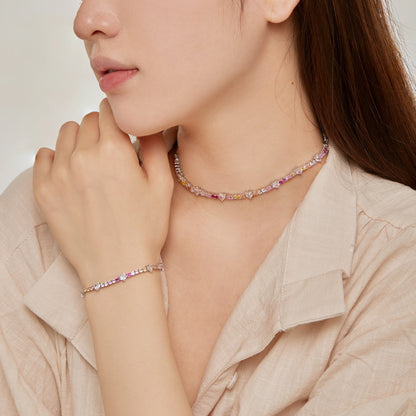 [Aurelle Style]Romantic Heart Shape Round Cut Lover Bracelet