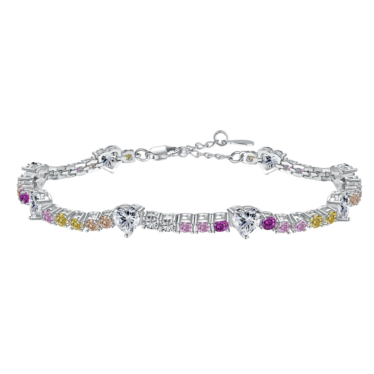[Aurelle Style]Romantic Heart Shape Round Cut Lover Bracelet