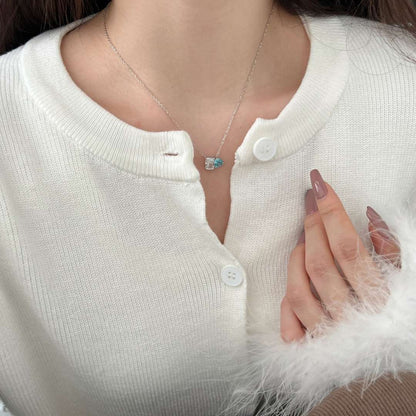 [Aurelle Style]Dazzling Square & Heart Shape Necklace