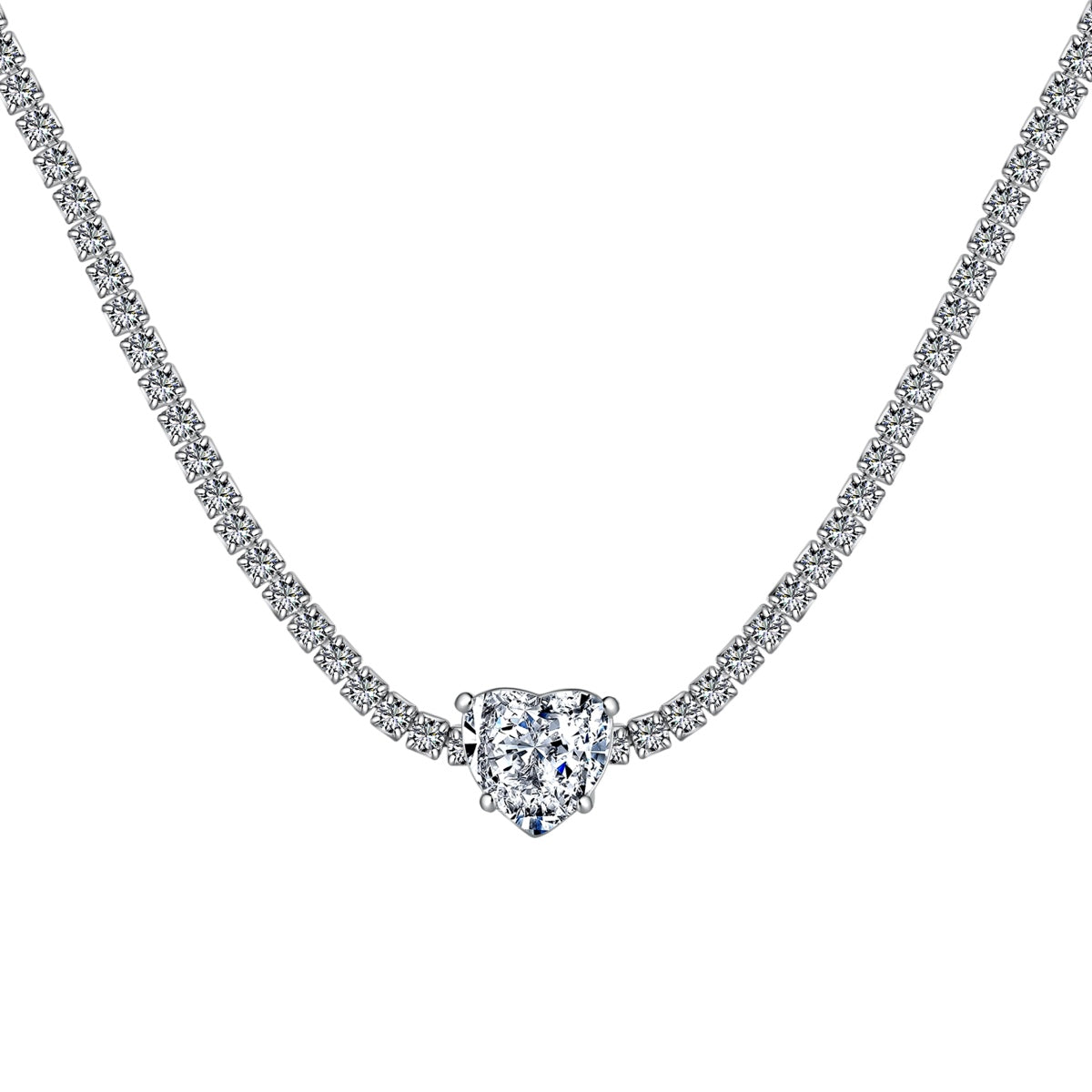 [Aurelle Style]2.0 Carat Sparkling Tennis Heart Cut Necklace