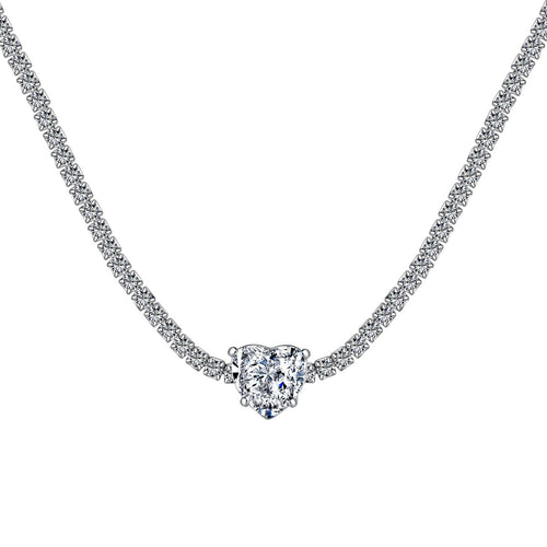 [Aurelle Style]2.0 Carat Sparkling Tennis Heart Cut Necklace