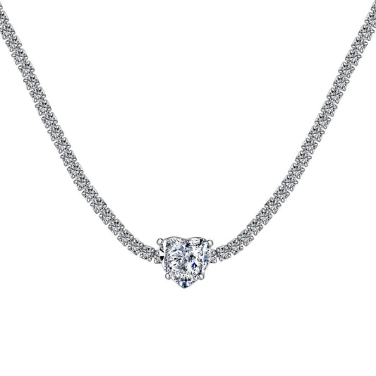 [Aurelle Style]2.0 Carat Sparkling Tennis Heart Cut Necklace