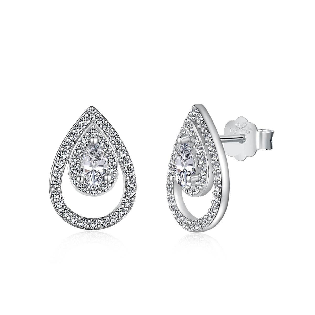 [Aurelle Style]Sparkling Delicate Water Drop Shape Daily Earrings