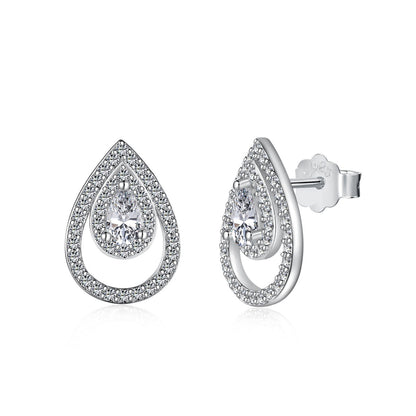 [Aurelle Style]Sparkling Delicate Water Drop Shape Daily Earrings
