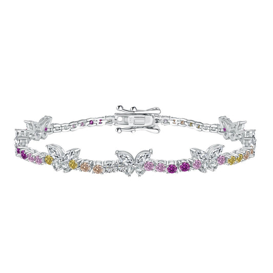 [Aurelle Style]Ornate Colorful Butterfly Shape Round Cut Daily Bracelet