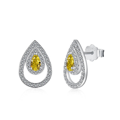 [Aurelle Style]Sparkling Delicate Water Drop Shape Daily Earrings