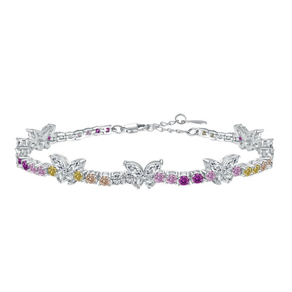 [Aurelle Style]Ornate Colorful Butterfly Shape Round Cut Daily Bracelet