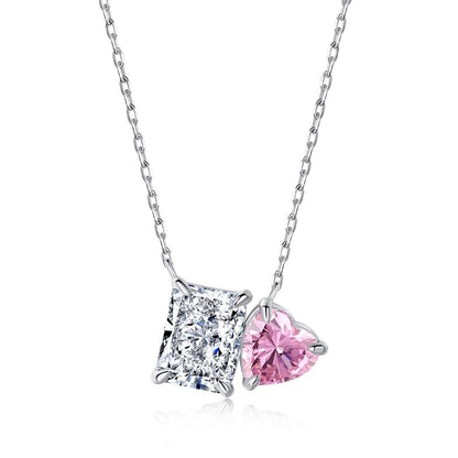 [Aurelle Style]Dazzling Square & Heart Shape Necklace