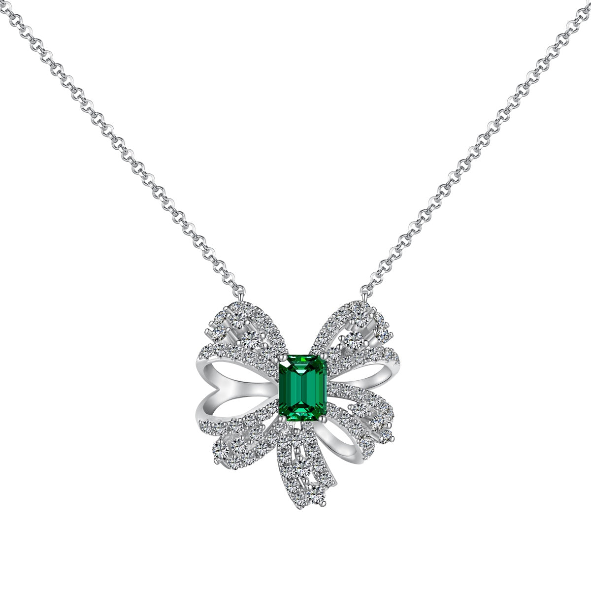 [Aurelle Style]Luxurious Flower Shape Emerald Cut Necklace