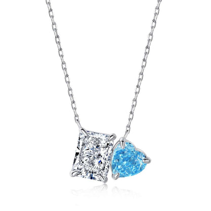 [Aurelle Style]Dazzling Square & Heart Shape Necklace