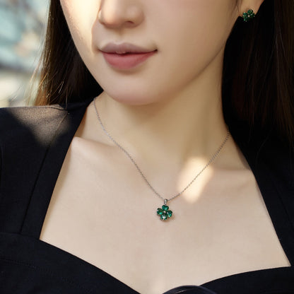 [Aurelle Style]Heart-Shaped Four-Leaf Clover Bead Necklace