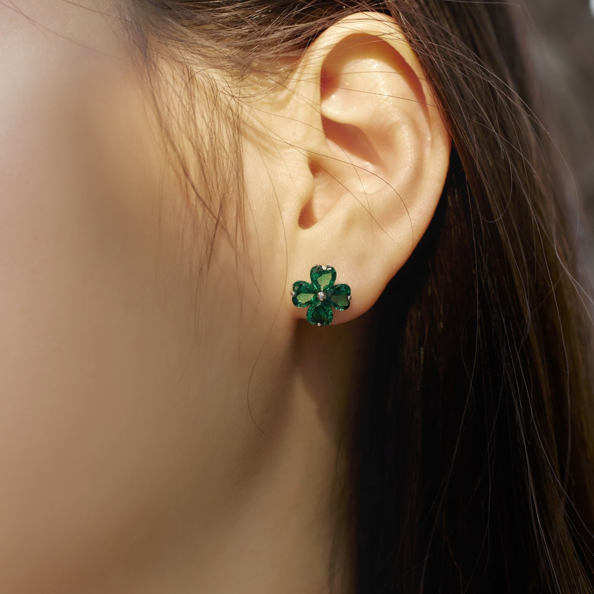 [Aurelle Style]Four-Leaf Clover Ball Earrings