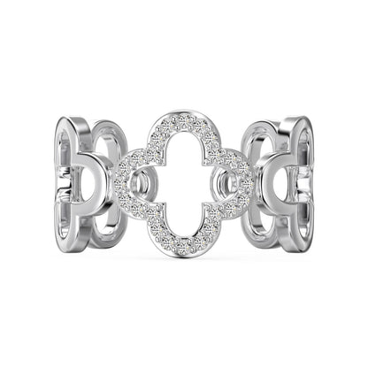 [Aurelle Style]Hollow Design Four-Leaf Clover Flower Shape Ring