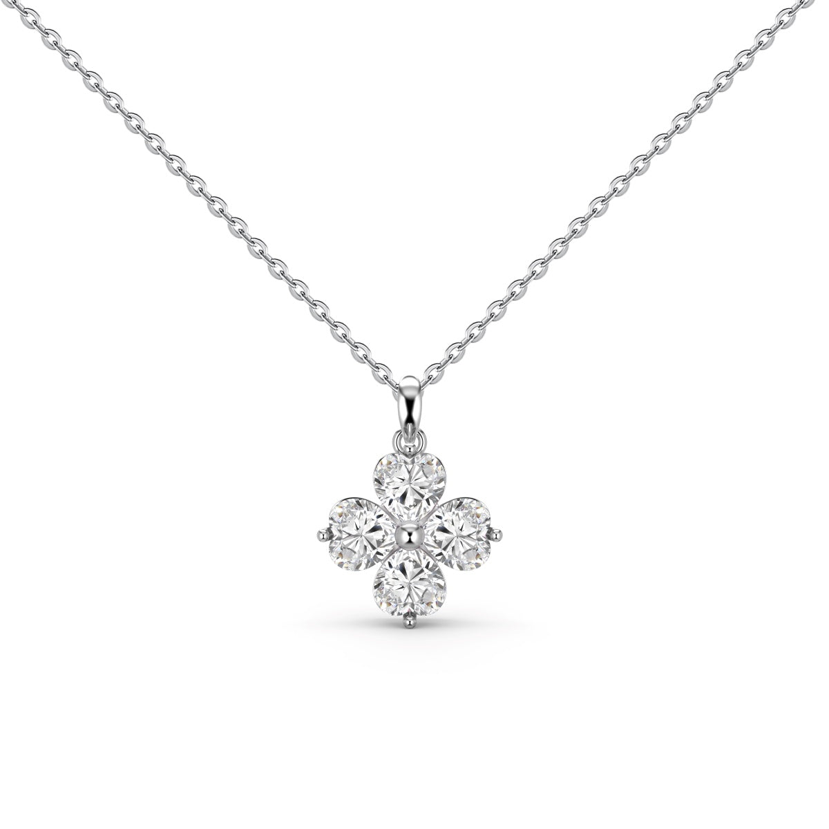 [Aurelle Style]Heart-Shaped Four-Leaf Clover Bead Necklace